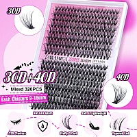 Lash Clusters Eyelash Extensions 320Pcs Individual Lashes 916Mm Mix 30D 40D Eyelash Clusters D Curl Diy Lash Extension At Home