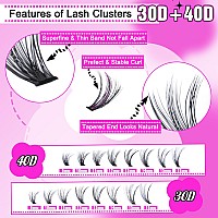 Lash Clusters Eyelash Extensions 320Pcs Individual Lashes 916Mm Mix 30D 40D Eyelash Clusters D Curl Diy Lash Extension At Home