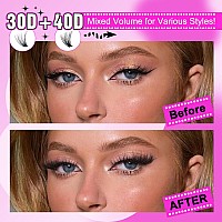 Lash Clusters Eyelash Extensions 320Pcs Individual Lashes 916Mm Mix 30D 40D Eyelash Clusters D Curl Diy Lash Extension At Home