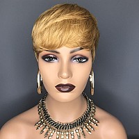 Hotkis Short Pixie Cut Wigs Human Hair Short Human Hair Wigs For Black Women Pixie Wigs Human Hair Boy Cut Short Blonde Wig With