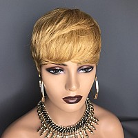 Hotkis Short Pixie Cut Wigs Human Hair Short Human Hair Wigs For Black Women Pixie Wigs Human Hair Boy Cut Short Blonde Wig With