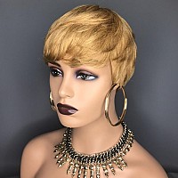 Hotkis Short Pixie Cut Wigs Human Hair Short Human Hair Wigs For Black Women Pixie Wigs Human Hair Boy Cut Short Blonde Wig With