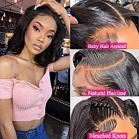 8 Inch Bob Wig Human Hair Body Wave Lace Front Wigs For Black Women Human Hair 4X4 Lace Closure Loose Wave Brazilian Virgin Remy