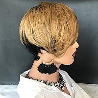 Hotkis Short Human Hair Wigs For Black Women Short Blonde Bob Pixie Cut Wig Human Hair Short Wigs Human Hair Natural Straight Pi