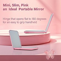 Snowflakes Snowflakes Compact Travel Makeup Mirror With Light 1X3X Pink Pocket Small Hand Mini Magnfying Mirror Handheld Led