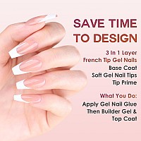 Gel Nail Tips Bornbyme Long Coffin Brown French Tip Soft Gel Matte Nails 120Pcs 15 Sizes Press On Nails For Nail Extension Pre