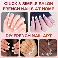 Gel Nail Tips Bornbyme Long Coffin Brown French Tip Soft Gel Matte Nails 120Pcs 15 Sizes Press On Nails For Nail Extension Pre