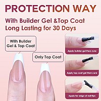 Gel Nail Tips Bornbyme Long Coffin Brown French Tip Soft Gel Matte Nails 120Pcs 15 Sizes Press On Nails For Nail Extension Pre