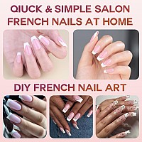 Gel Nail Tips Bornbyme Short Coffin Pink French Tip Soft Gel Matte Nails 120Pcs 15 Sizes Press On Nails For Nail Extension Pre