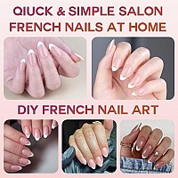 Gel Nail Tips Bornbyme Short Almond Brown French Tip Soft Gel Matte Nails 120Pcs 15 Sizes Press On Nails For Nail Extension Pre