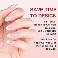 Gel Nail Tips Bornbyme Short Almond Brown French Tip Soft Gel Matte Nails 120Pcs 15 Sizes Press On Nails For Nail Extension Pre