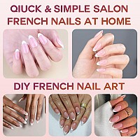 Gel Nail Tips Bornbyme Short Almond Pink French Tip Soft Gel Matte Nails 120Pcs 15 Sizes Press On Nails For Nail Extension Pre