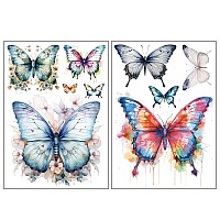 Everjoy Realistic Watercolor Butterfly Temporary Tattoo Stickers Waterproof Fake Tattoos Body Decorations For Women And Girls