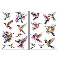 Everjoy Realistic Watercolor Hummingbirds Temporary Tattoo Stickers Waterproof Fake Tattoos For Women And Girls