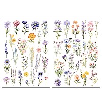 Everjoy Watercolor Wild Flowers Small Temporary Tattoo Stickers Waterproof Tiny Floral Fake Tattoos For Women And Girls