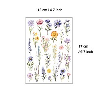 Everjoy Watercolor Wild Flowers Small Temporary Tattoo Stickers Waterproof Tiny Floral Fake Tattoos For Women And Girls