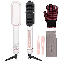 Negative Ionic Hair Straightener Brush With 9 Temp Settings 30S Fast Heating Hair Straightening Comb With Led Display Antisca