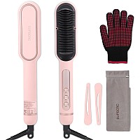 Negative Ionic Hair Straightener Brush With 9 Temp Settings 30S Fast Heating Hair Straightening Comb With Led Display Antisca