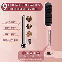 Negative Ionic Hair Straightener Brush With 9 Temp Settings 30S Fast Heating Hair Straightening Comb With Led Display Antisca