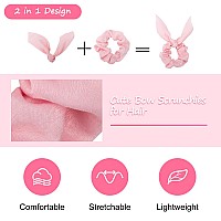 Ondder Hair Scrunchies Cute Ribbon Bow Elastic Hair Bands Ponytail Holders For Women And Girls