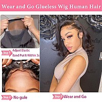 Atilck Wear And Go Glueless Bob Wig Body Wave Lace Front Human Hair Wigs For Black Women Pre Plucked And Pre Cut 4X4 Lace Cl