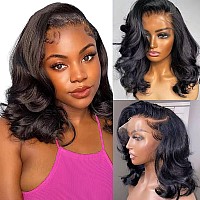 Bob Wig Human Hair 13X4 Body Wave Hd Lace Front Wigs Human Hair 180 Density Glueless Wigs Human Hair Pre Plucked Short Bob Wigs