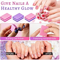 100Pcs Mini Nail Buffers 100180 Grit Pinkpurple Nail Buffer Bulk For Natural Nails And Gel Polish Nails Buffering Portable