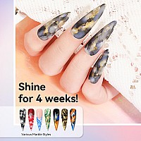 Mizhse Glitter Marble Nail Polish Set 8 Colors Marble Ink For Nails Blooming Marble Gel Nail Polish Watercolor Nail Ink Nail Po