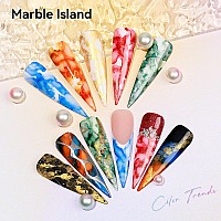 Mizhse Glitter Marble Nail Polish Set 8 Colors Marble Ink For Nails Blooming Marble Gel Nail Polish Watercolor Nail Ink Nail Po