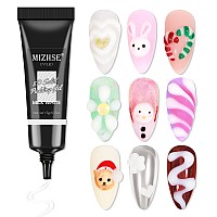 Mizhse 3D Nail Gel White Sculpting Gel For Nail Art 15G Pudding Carving Solid Nail Glue Gel 3D Molding Gel For Nails Gel 3D Nai