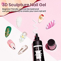 Mizhse 3D Nail Gel White Sculpting Gel For Nail Art 15G Pudding Carving Solid Nail Glue Gel 3D Molding Gel For Nails Gel 3D Nai