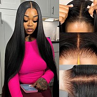 Eooma 200 Density Glueless Wigs Human Hair Pre Plucked Pre Cut 7X5 Wear And Go Glueless Wig 26 Inch Hd Straight Lace Front Wigs