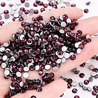 3600Pcs Dark Purple Flatback Crystal Rhinestones Half Round Glue Fix Rhinestone Diamantes Gems For Crafts Nail Art Ss41517M