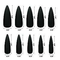 Loveourhome 100Pc Matte Stiletto Press On Nails Long Fake Nails Nude Acrylic Nails Press Ons Nail False Nails Full Cover Pointy