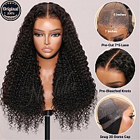 Nadula Bye Bye Knots Glueless Wig Deep Curly Wave Human Hair 7X5 Invisible Knots Hd Lace Front Put On And Go Glueless Prebleach