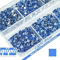 Qiipii 2550Pcs Light Blue Nail Art Flatback Rhinestones For Face Makeup Sky Blue Nail Gems Gemstones K9 Glass Ss4Ss20 6 Sizes D