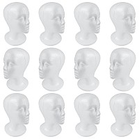 Shany Styrofoam Model Heads Hat Wig Foam Mannequin Female Wig Head Stand Mannequin Head For Wigs Wig Holder Round Base 1