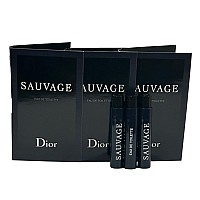 Dior Christian Sauvage Men Sample Spray Edt Perfume Vial 1 Ml 003 Oz 3 Pcs