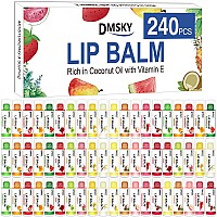 Dmsky 240 Pack Lip Balm Natural Lip Balm Bulk With Vitamin E And Coconut Oil Lip Halm Hydrating For Chapped Lips Gifts For Wo