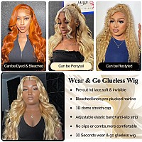 Lzgye Honey Blonde Glueless Wigs Human Hair Pre Plucked Pre Cut 13X4 Hd Lace Blonde Wig Human Hair 27 Colored Wear And Go Wig F