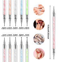 10Pcs Nail Art Gel Carving Pen Acrylic Nail Dotting Pen Rhinestone Handle Doubleended Silicone Nail Art Pen Brushes For Design