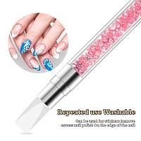 10Pcs Nail Art Gel Carving Pen Acrylic Nail Dotting Pen Rhinestone Handle Doubleended Silicone Nail Art Pen Brushes For Design