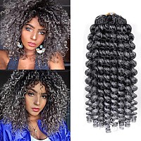 Jamaican Bounce Crochet Hair12Inch Wand Curl Crochet Hair Colored Curly Crochet Braids Ringlet Twist Hair Extension 5Pcs Grey O