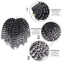 Jamaican Bounce Crochet Hair12Inch Wand Curl Crochet Hair Colored Curly Crochet Braids Ringlet Twist Hair Extension 5Pcs Grey O