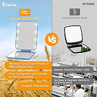 Kintion Wheat Straw Mirror 1X3X Magnification Pocket Mirror Lighted Plastic Fiber Mirror Folding Purse Mirror Handheld Trav