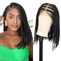 Brinbea 13X8 Hd Lace Short Box Braid Wig Knotless Braided Wigs Braided Lace Front Wigs For Women Bob Braided Wig With Baby Hai