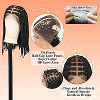 Brinbea 13X8 Hd Lace Short Box Braid Wig Knotless Braided Wigs Braided Lace Front Wigs For Women Bob Braided Wig With Baby Hai