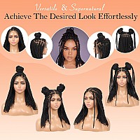 Brinbea 13X8 Hd Lace Short Box Braid Wig Knotless Braided Wigs Braided Lace Front Wigs For Women Bob Braided Wig With Baby Hai