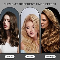 6 Pcs Heatless Satin Curling Set Overnight Headbands For Beautiful Curls Without Heat Damage Black