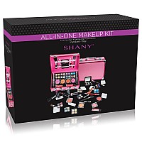 Shany Carry All Makeup Train Case With Pro Makeup Set Makeup Brushes Lipsticks Eye Shadows Blushes Powders And More Reus